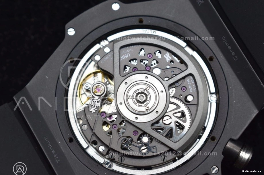 Edition Bang Hublot On Black Big Dial 1:1 Strap Titanium 898 Best Black Rubber Skeleton Sporty Unico ZF A 1114